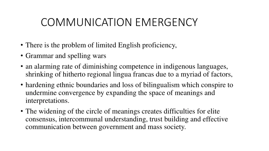 communication emergency