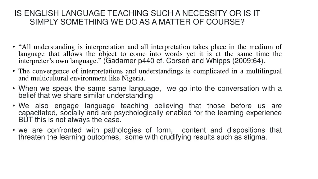 is english language teaching such a necessity