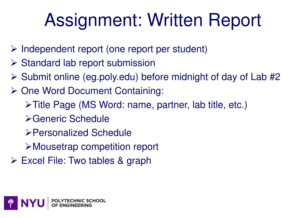 assignment written report