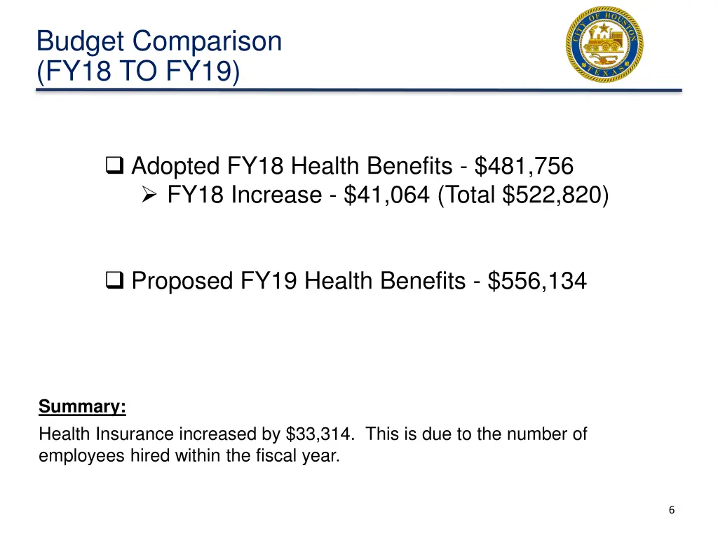 budget comparison fy18 to fy19 1