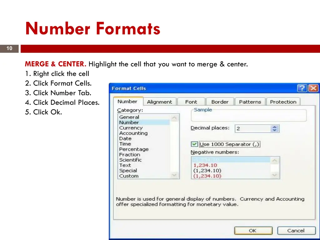 number formats