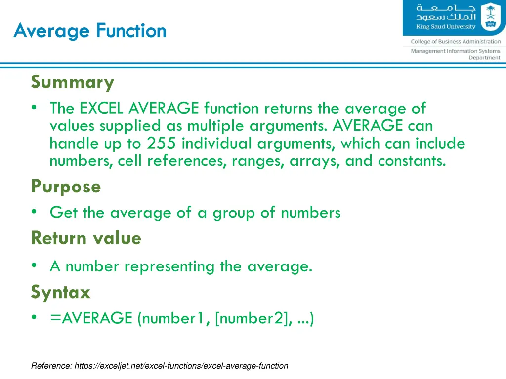 average function