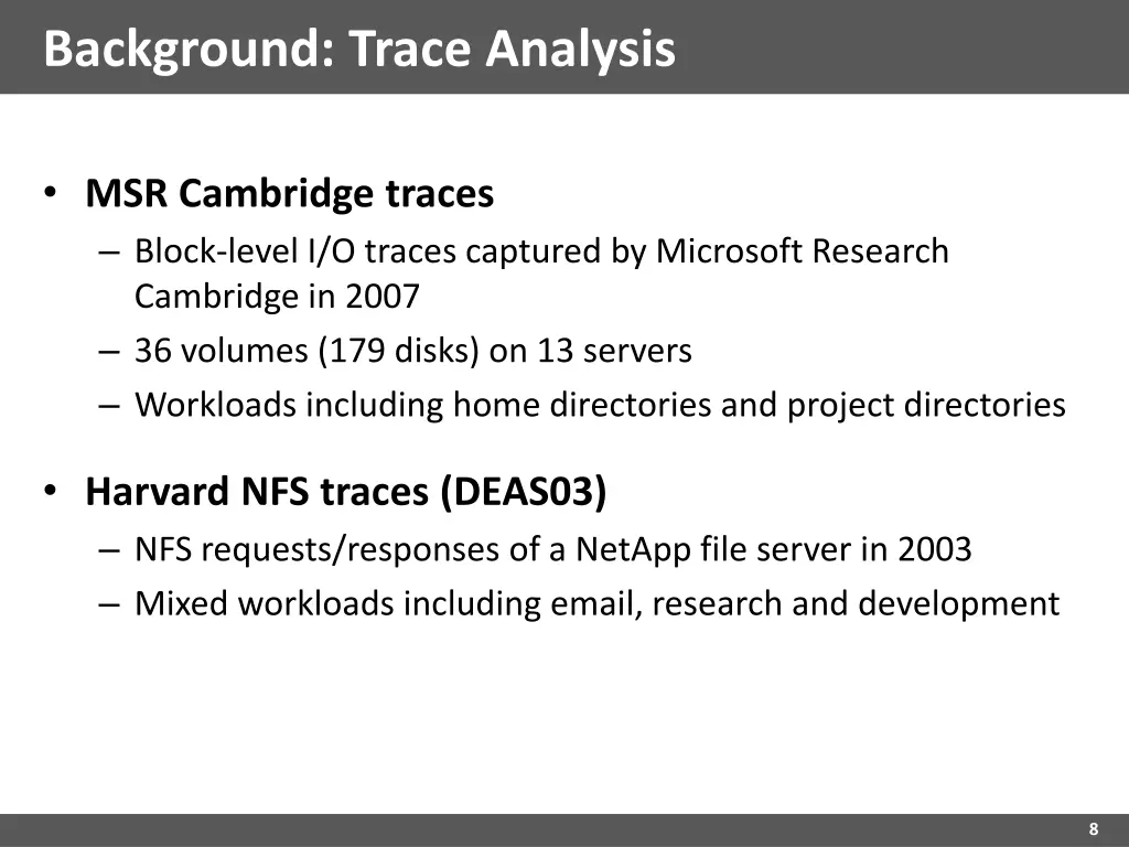 background trace analysis