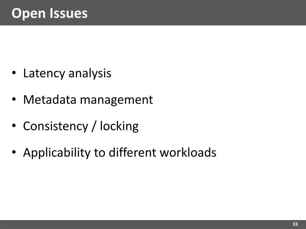 open issues