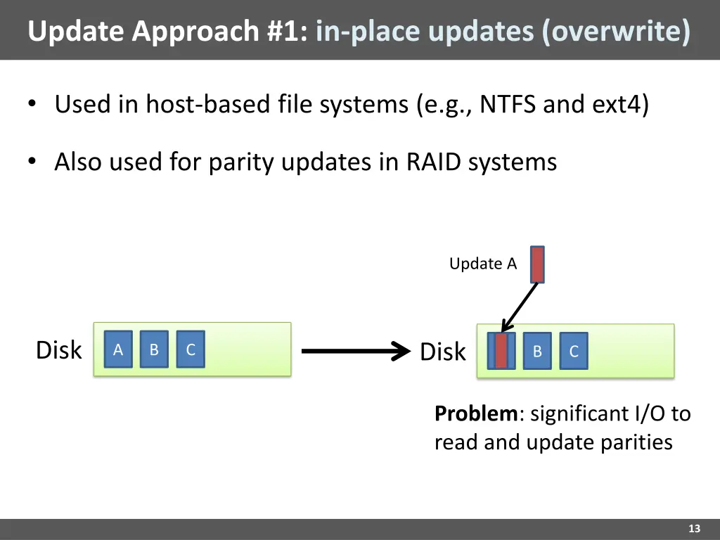 update approach 1 in place updates overwrite