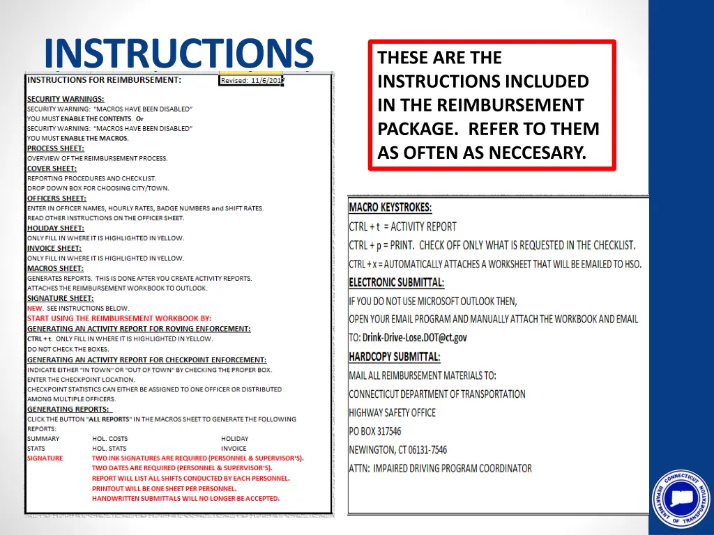 instructions