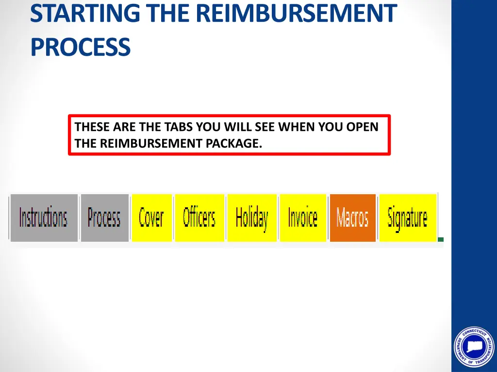 starting the reimbursement process