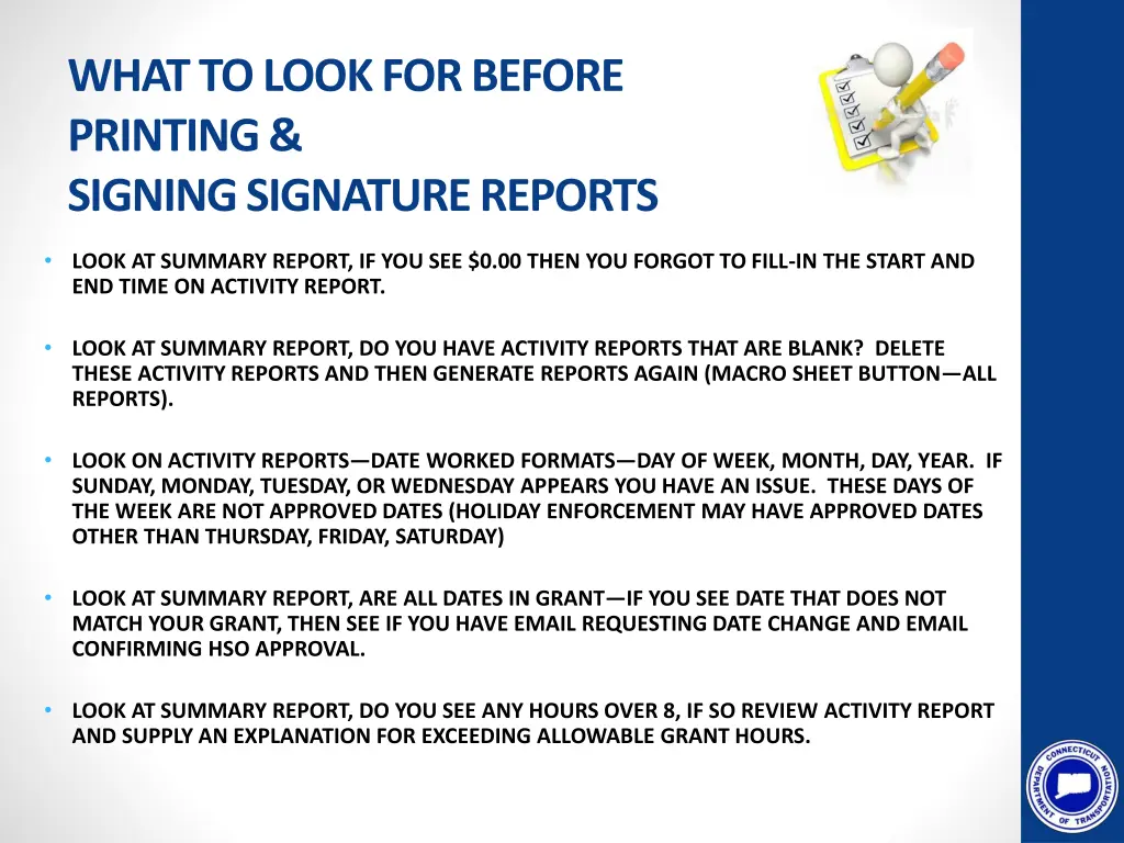 what to look for before printing signing