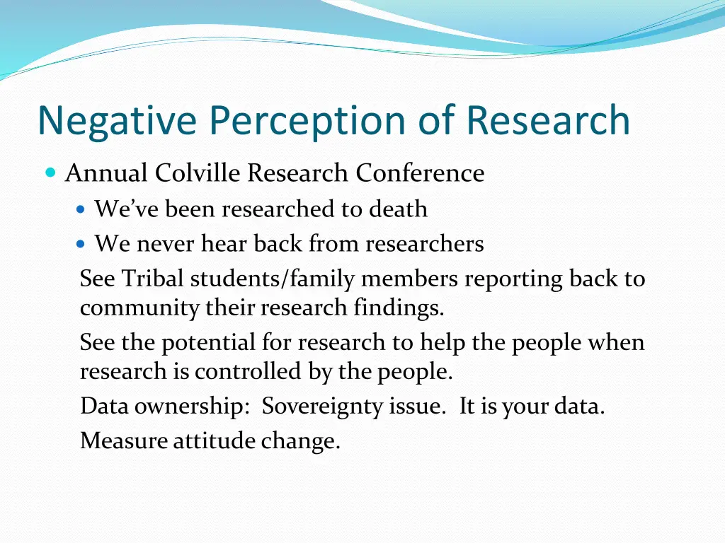 negative perception of research