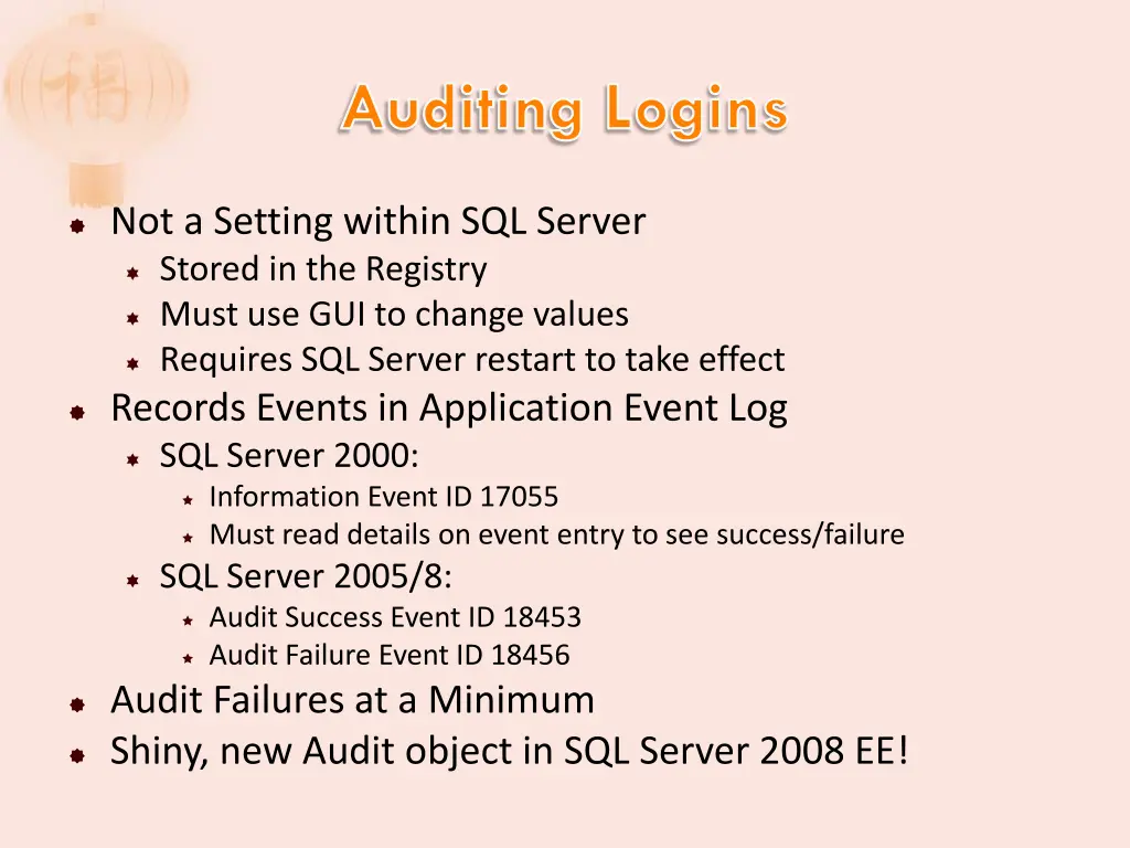 auditing logins