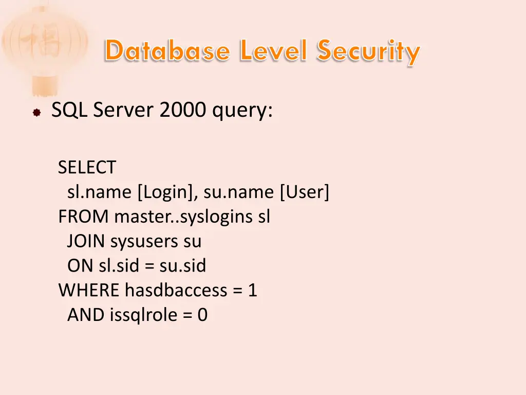 database level security 2