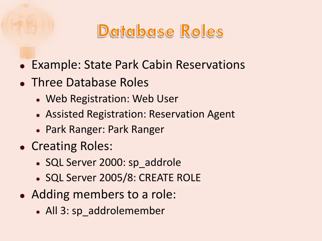 database roles 2