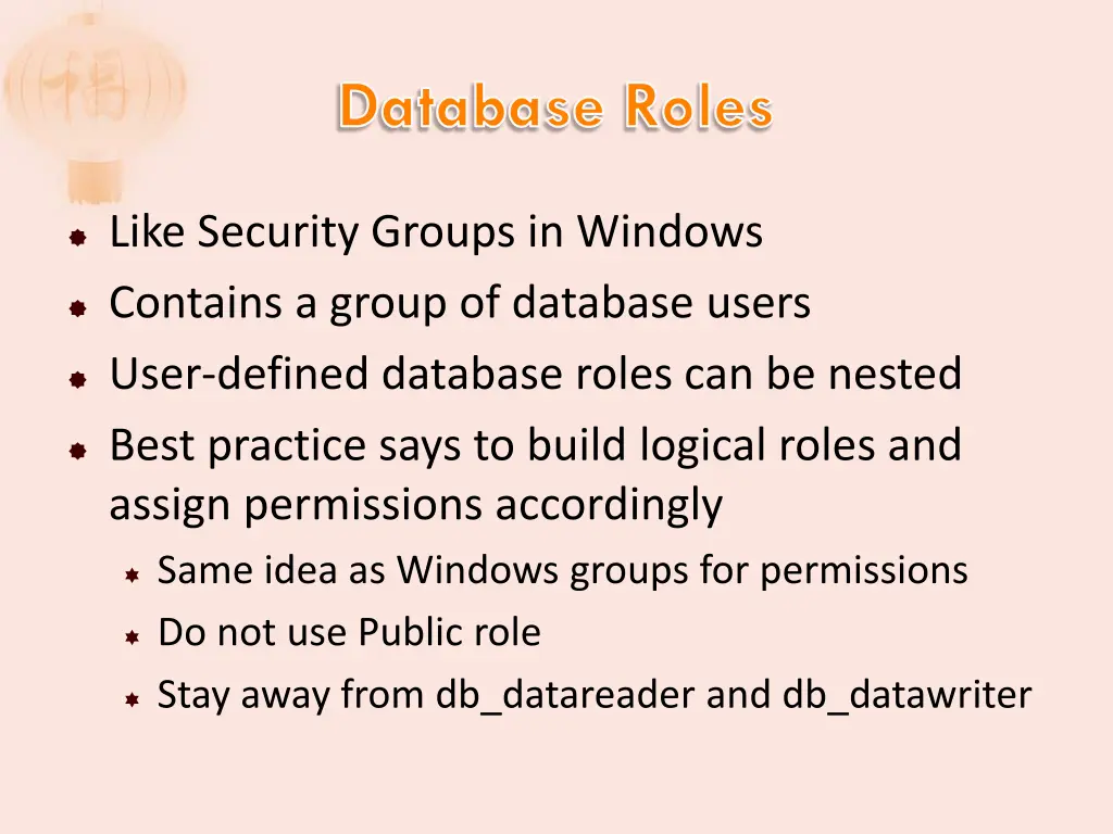 database roles