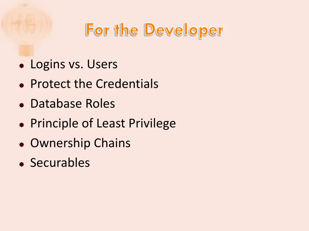 for the developer