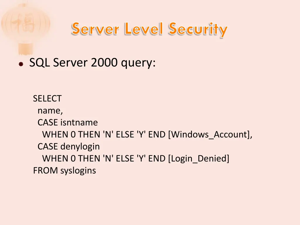 server level security 4