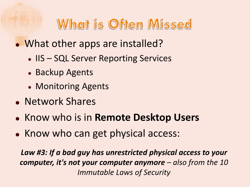 what is often missed