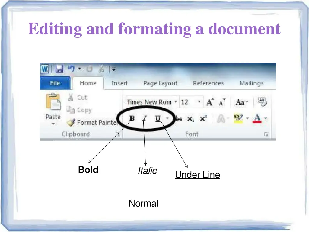 editing and formating a document
