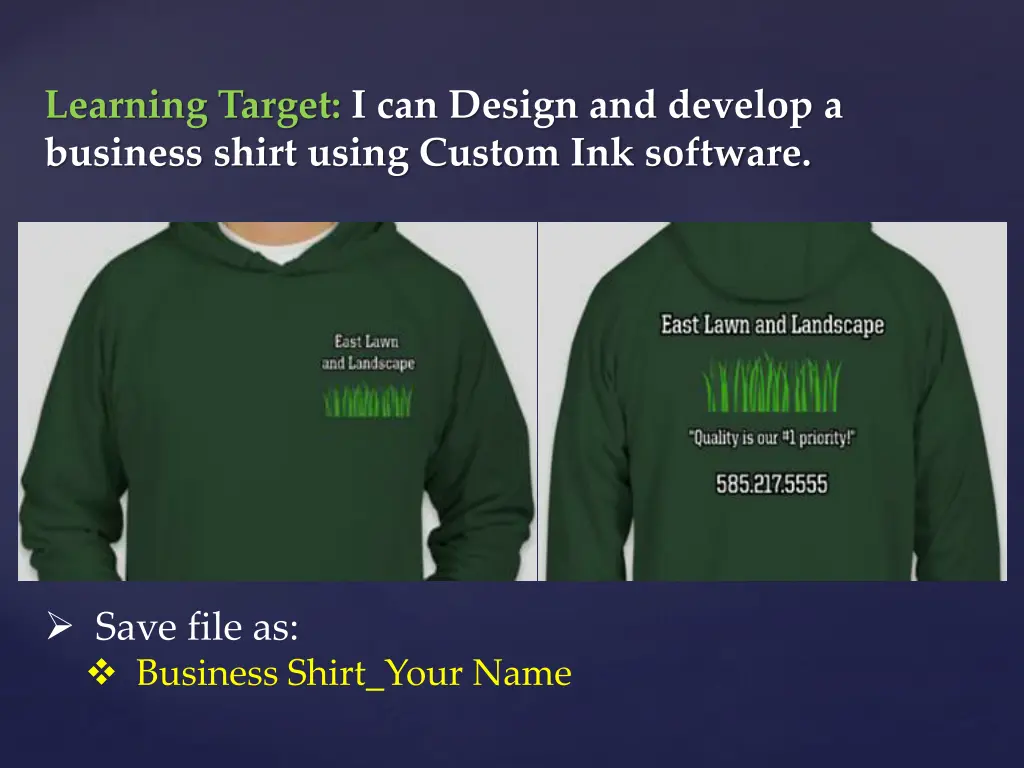 learning target i can design and develop 2