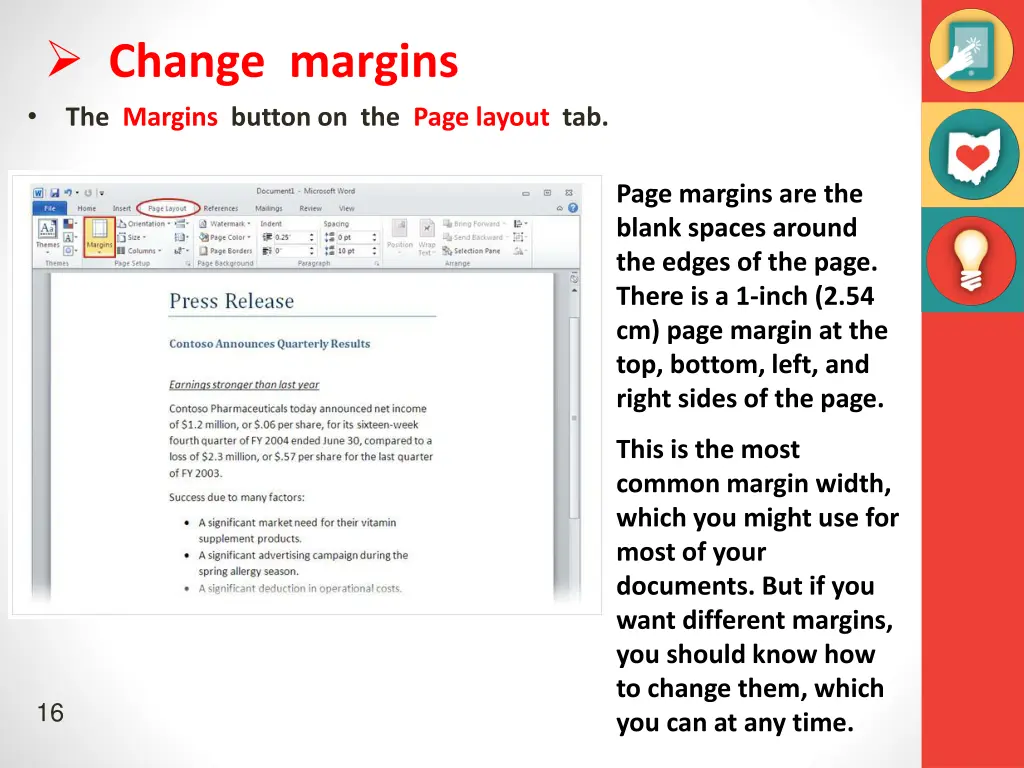 change margins