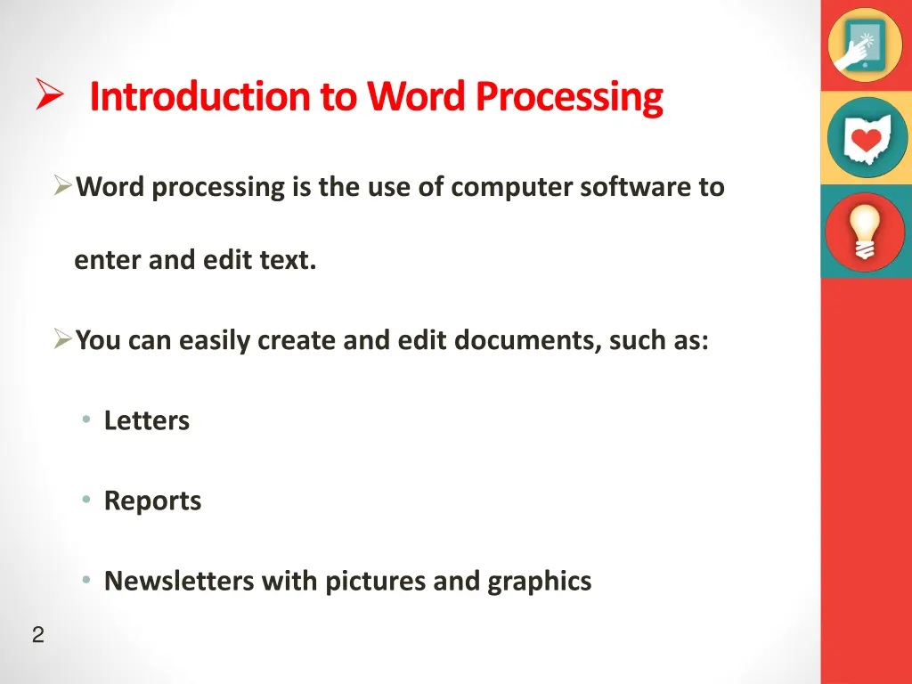 introduction to word processing