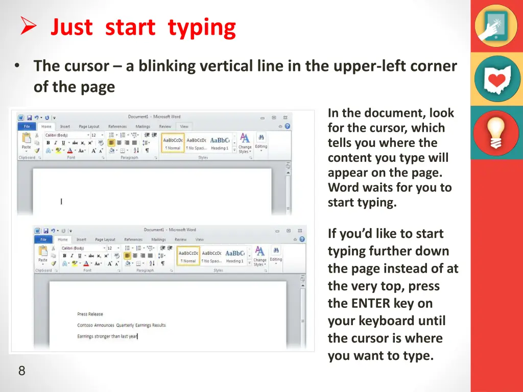 just start typing