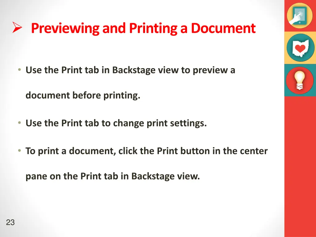 previewing and printing a document