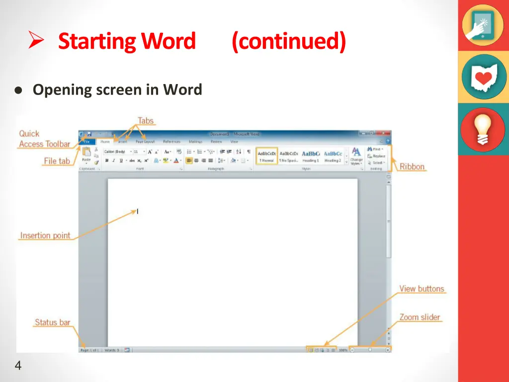 starting word continued