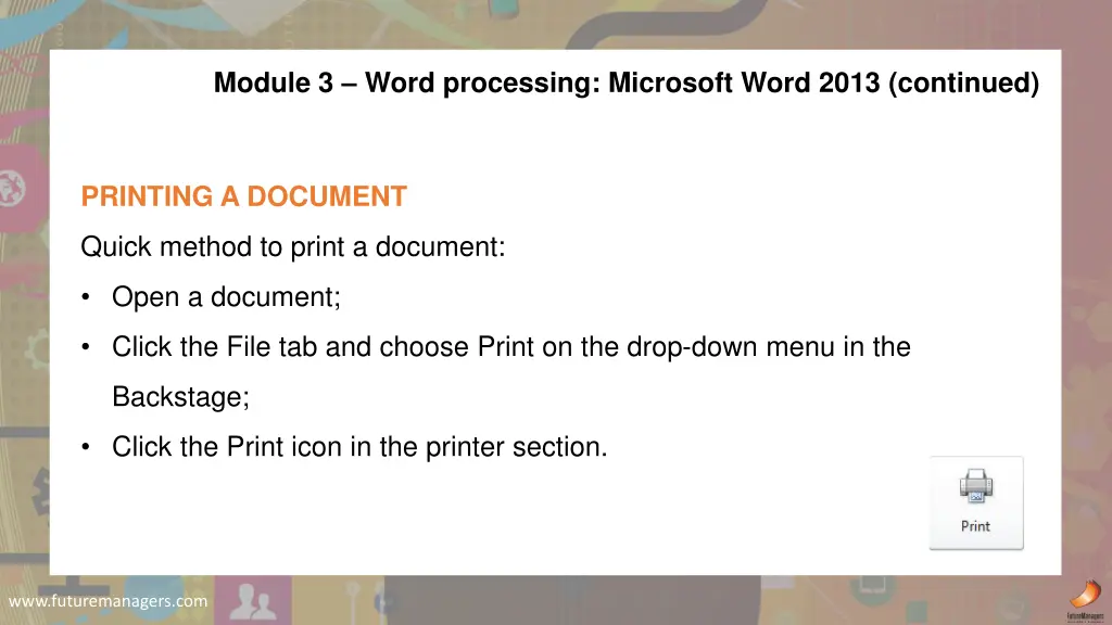 module 3 word processing microsoft word 2013 3