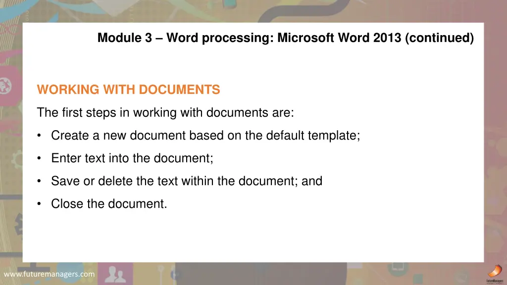 module 3 word processing microsoft word 2013