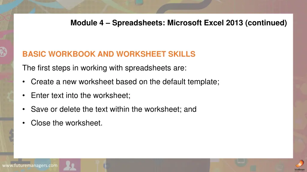module 4 spreadsheets microsoft excel 2013 1