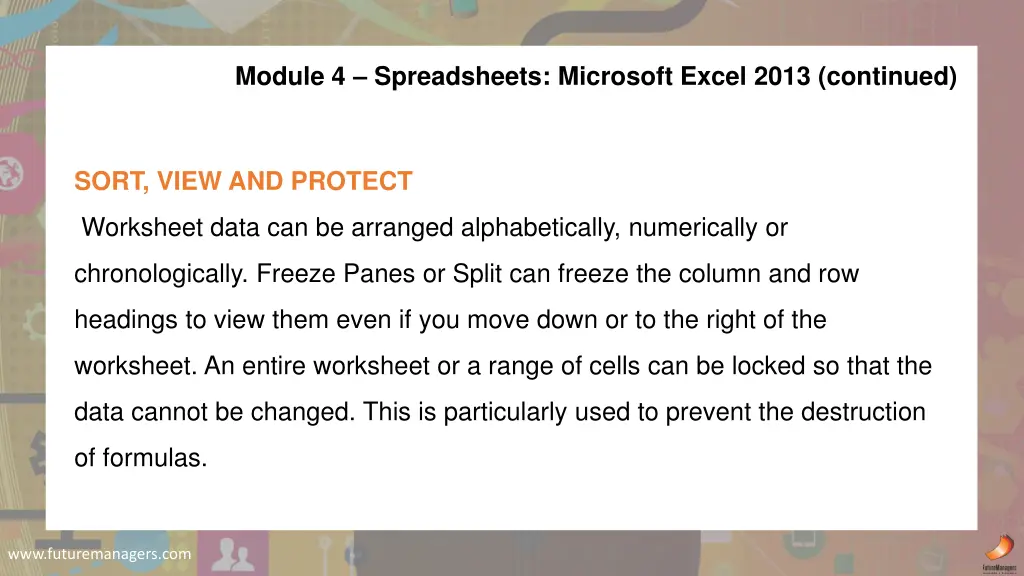 module 4 spreadsheets microsoft excel 2013 4