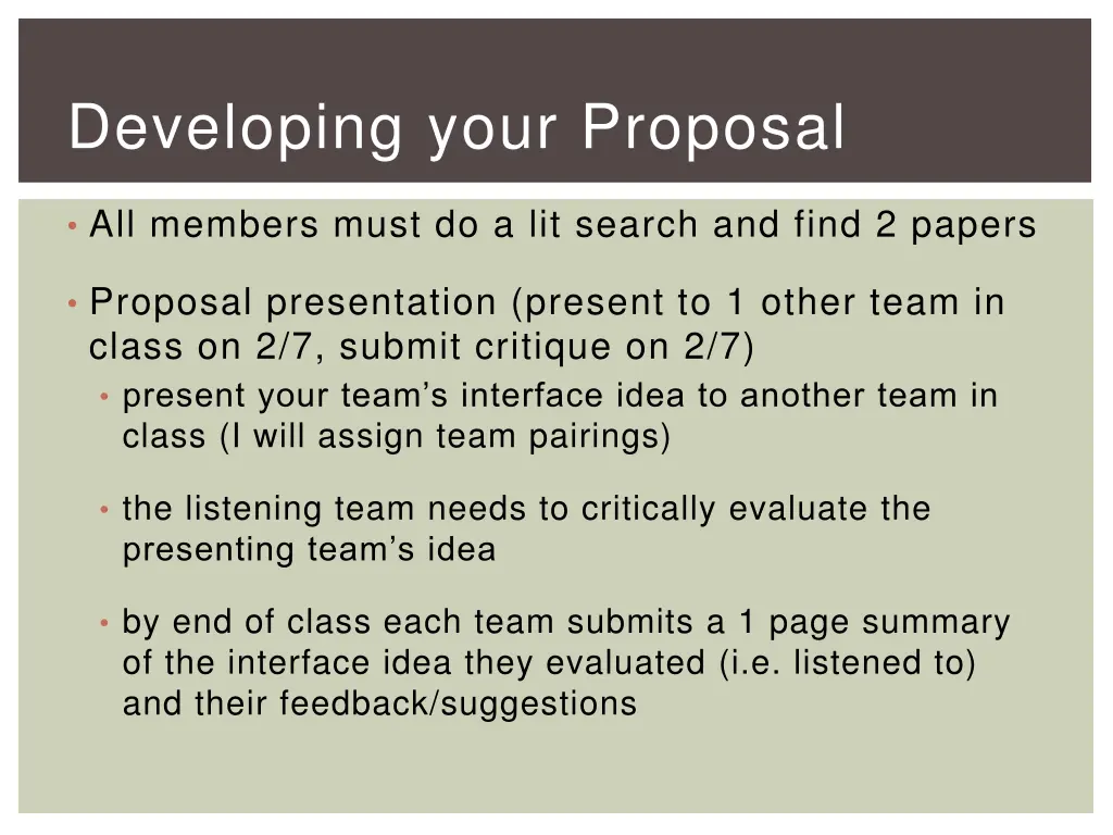 developing your proposal