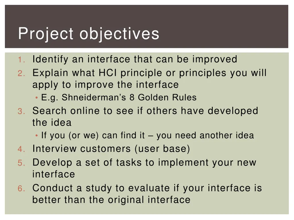 project objectives