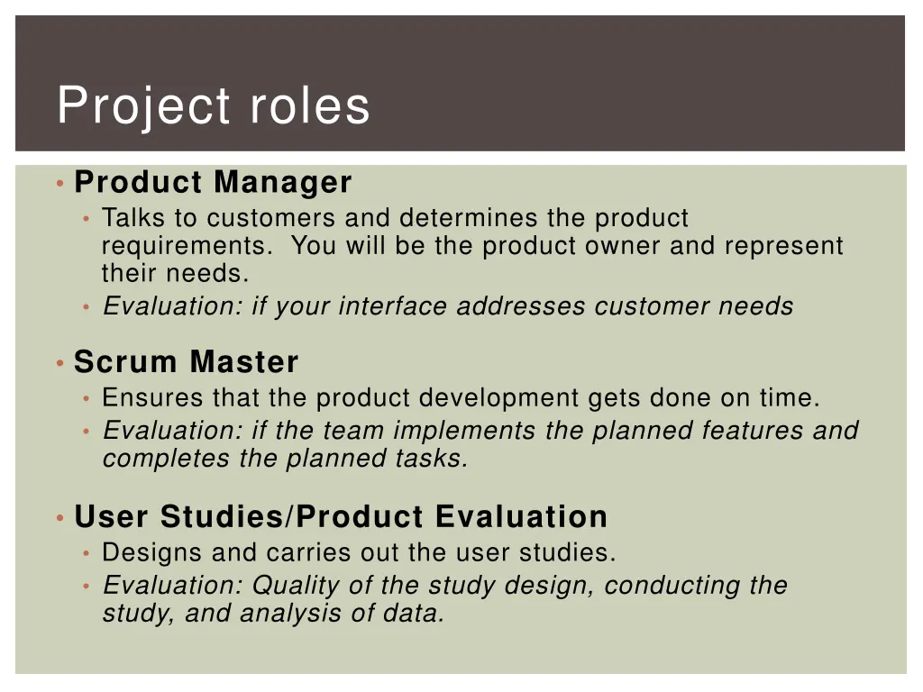 project roles