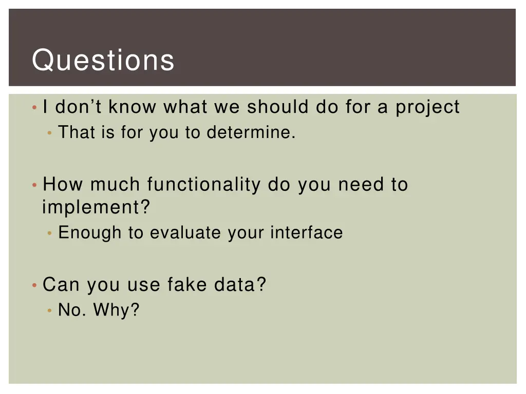 questions