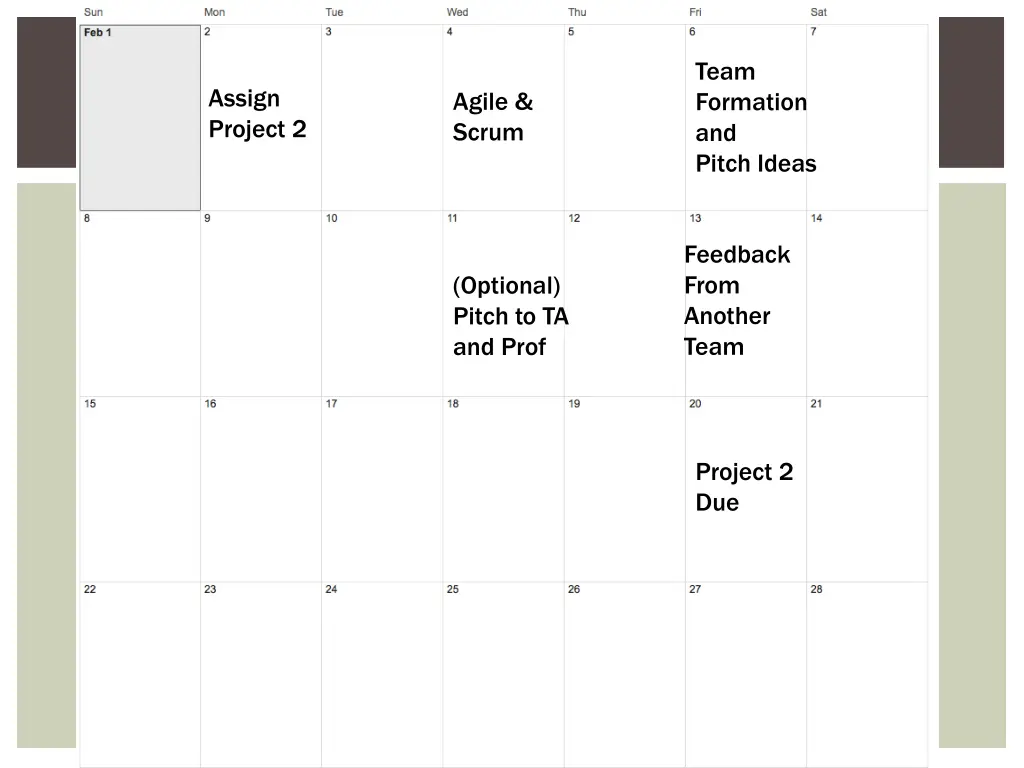 team formation and pitch ideas