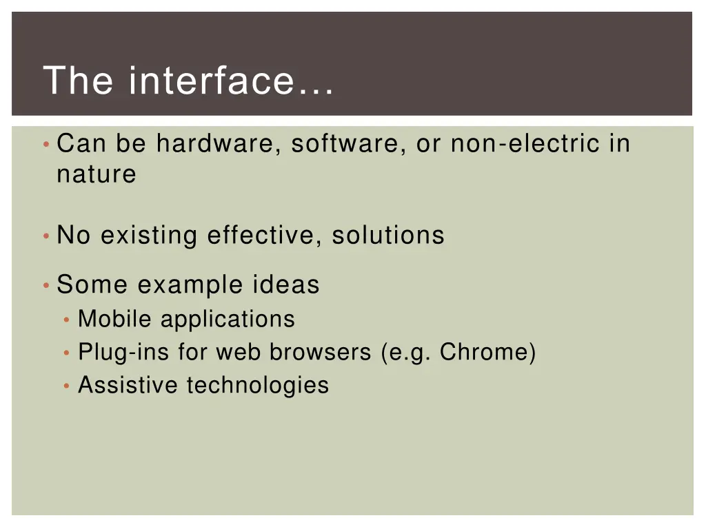 the interface