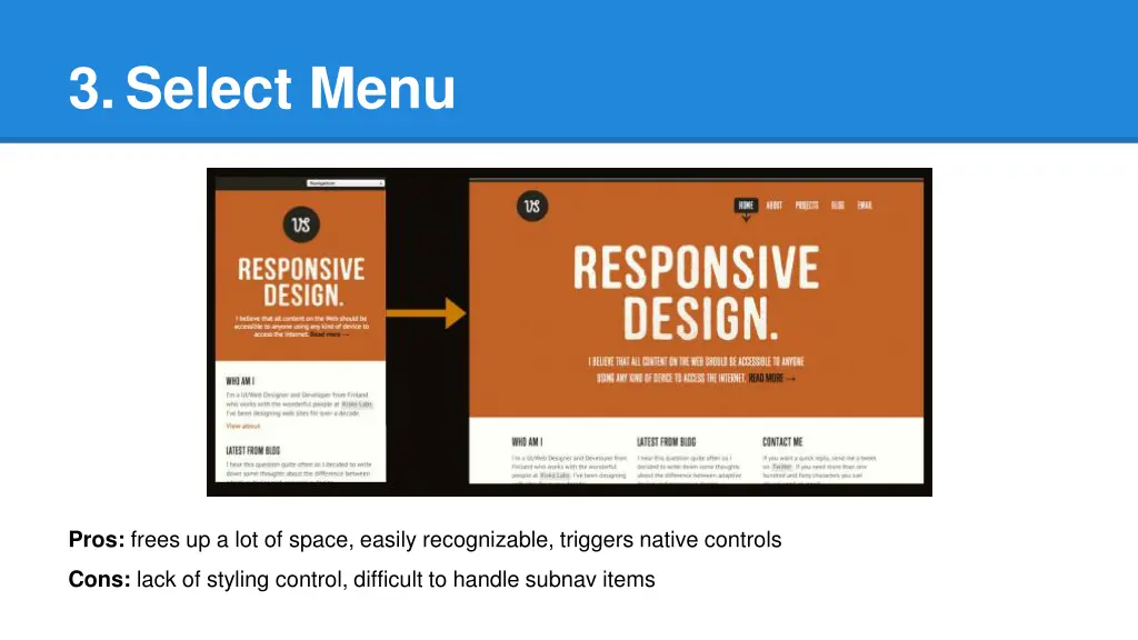 3 select menu