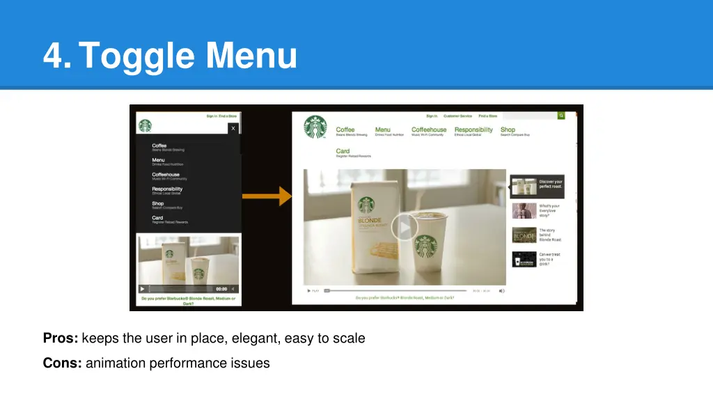 4 toggle menu