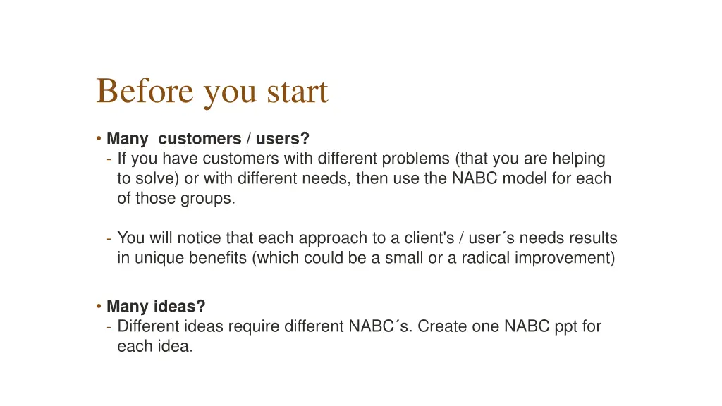 before you start 1