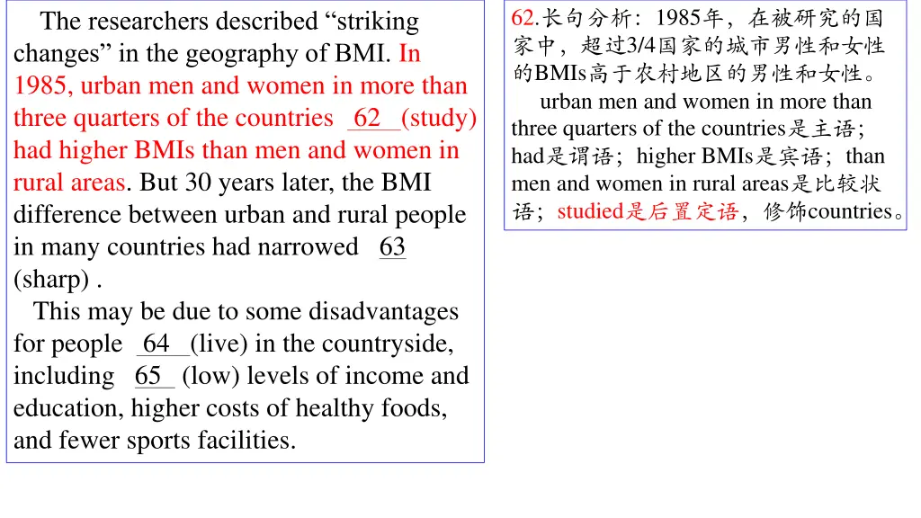 62 1985 3 4 bmis urban men and women in more than