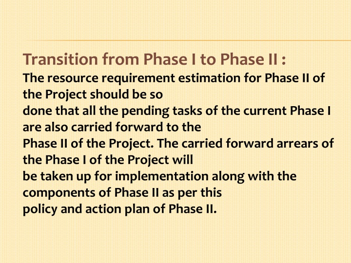 transition from phase i to phase ii the resource