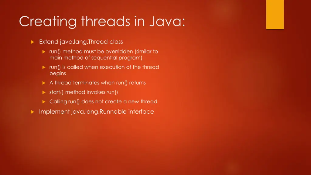 creating threads in java
