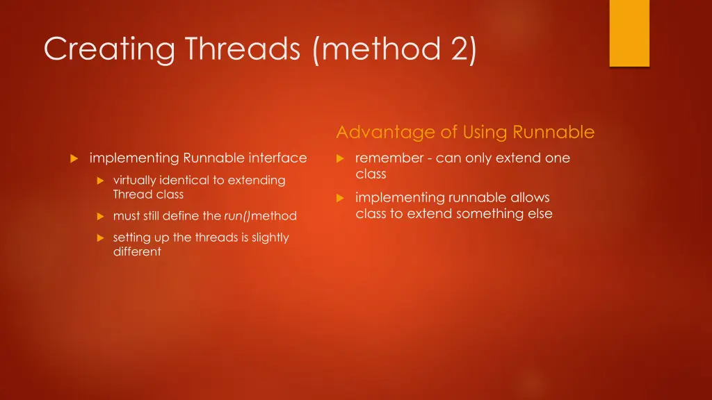 creating threads method 2