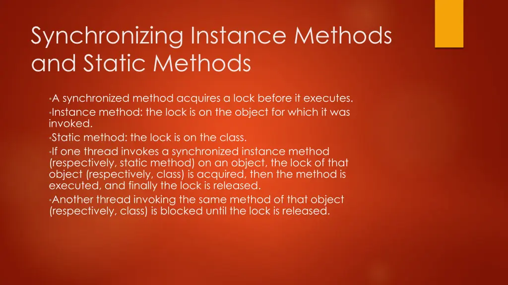 synchronizing instance methods and static methods
