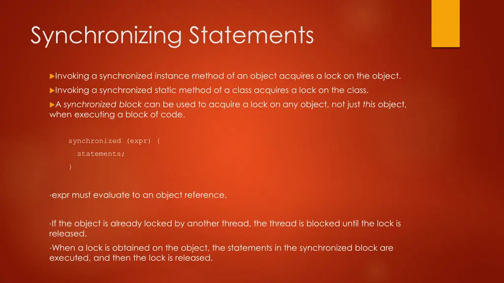 synchronizing statements