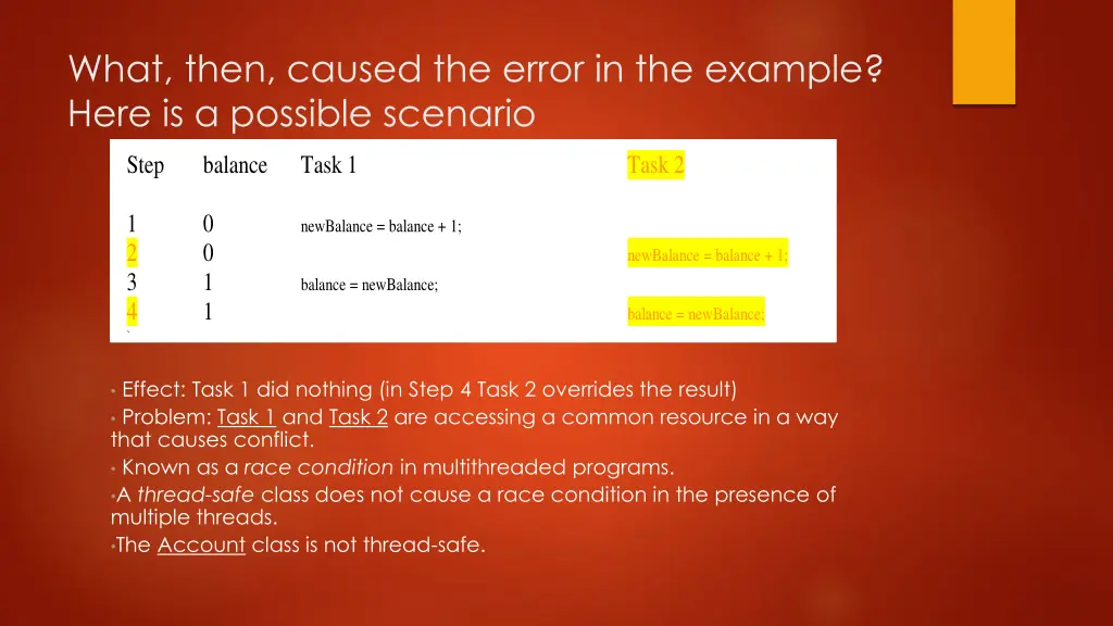what then caused the error in the example here