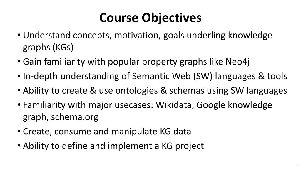 course objectives