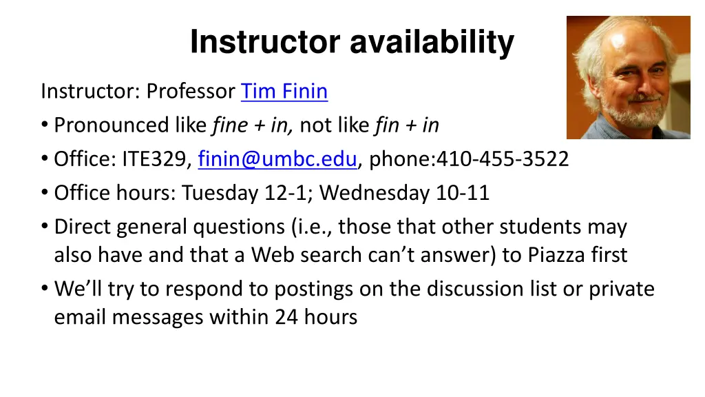 instructor availability