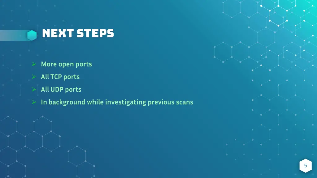 next steps